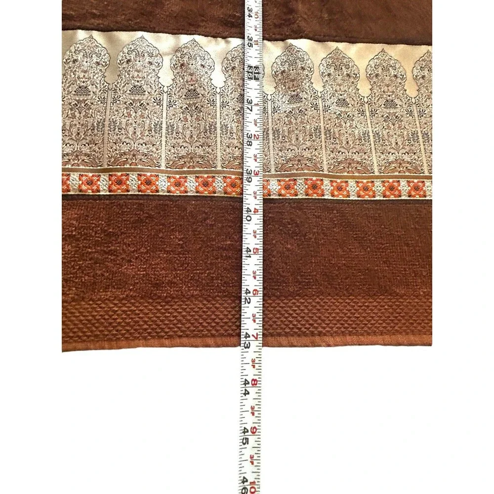 VTG Martex Zodiac 2 Bath & Washcloth 1 Hand Towel Brown w Moroccan Satin Border